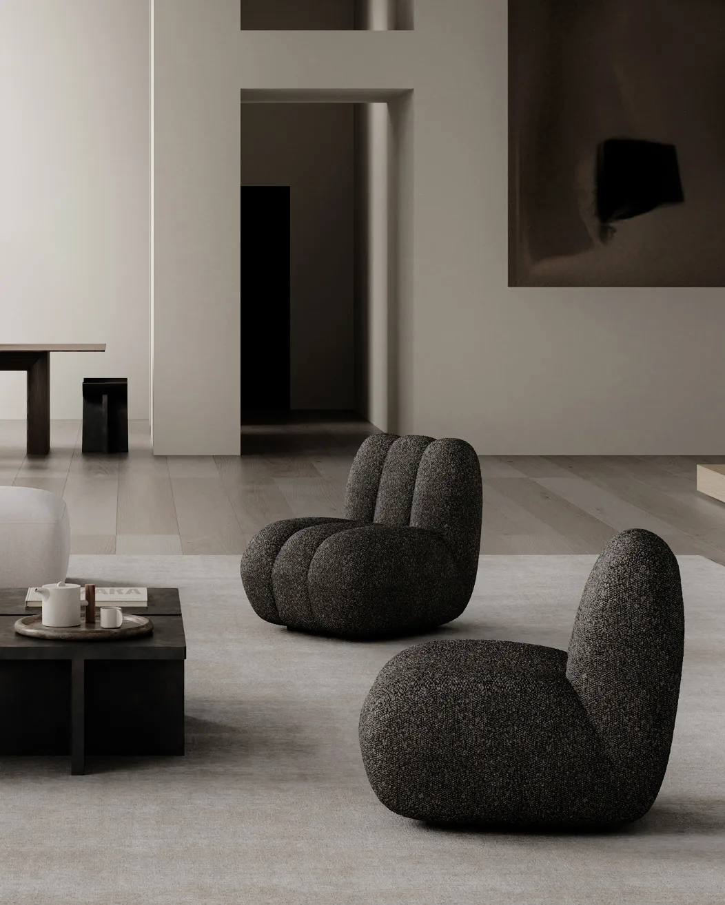 Toe fotel bouclé, Deep taupe 101 Copenhagen