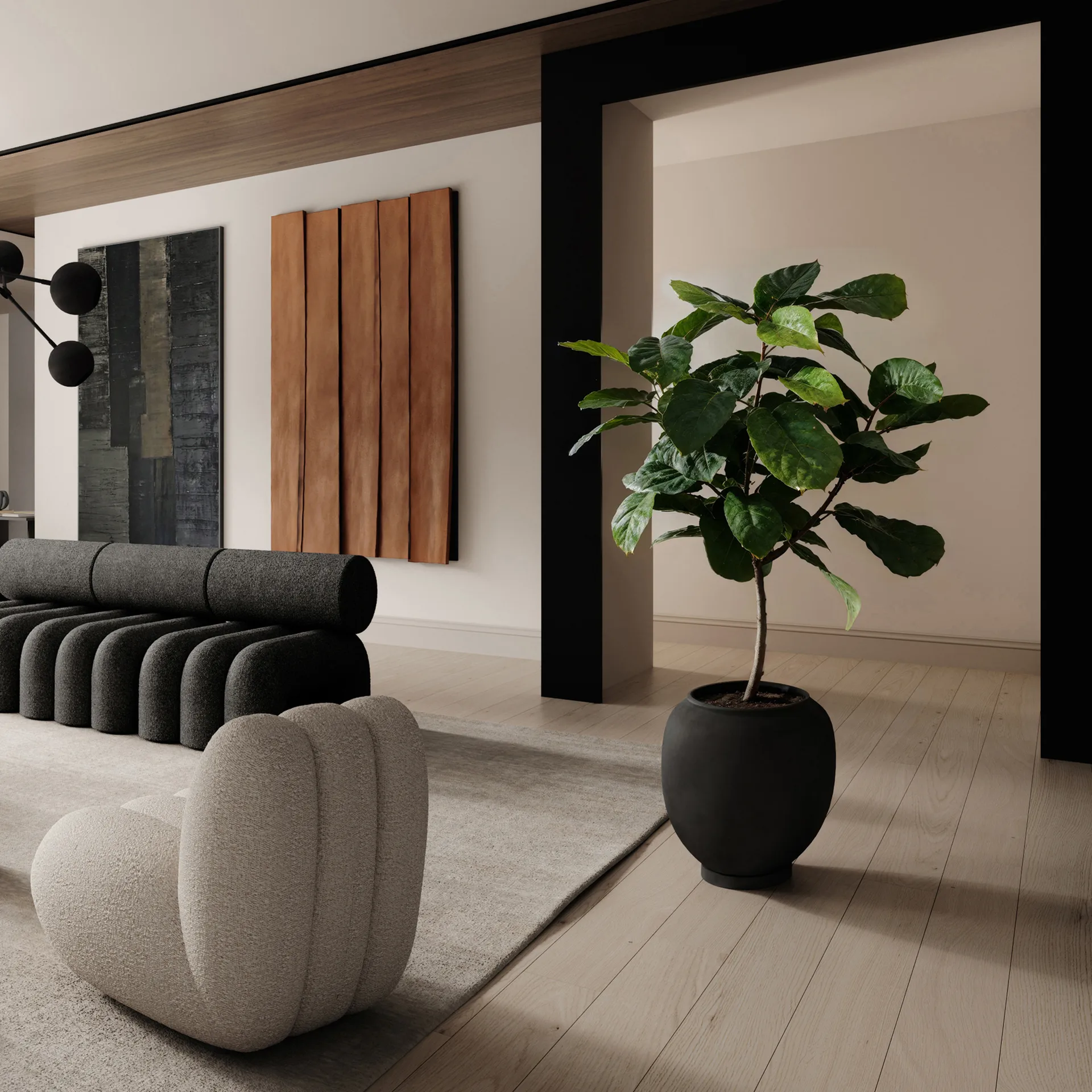 Wazon big Sunao 55 cm, Black 101 Copenhagen