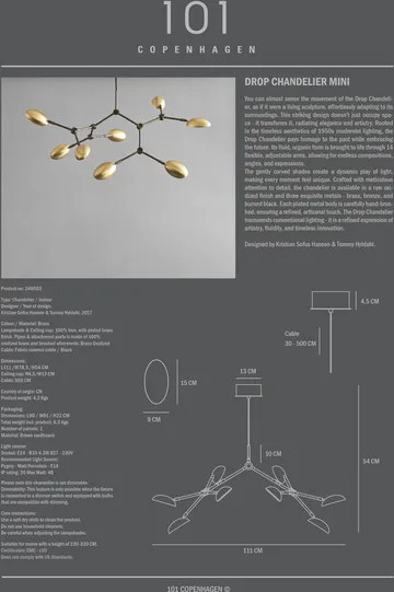 Żyrandol mini Drop Chandelier - Mosiądz - 101 Copenhagen