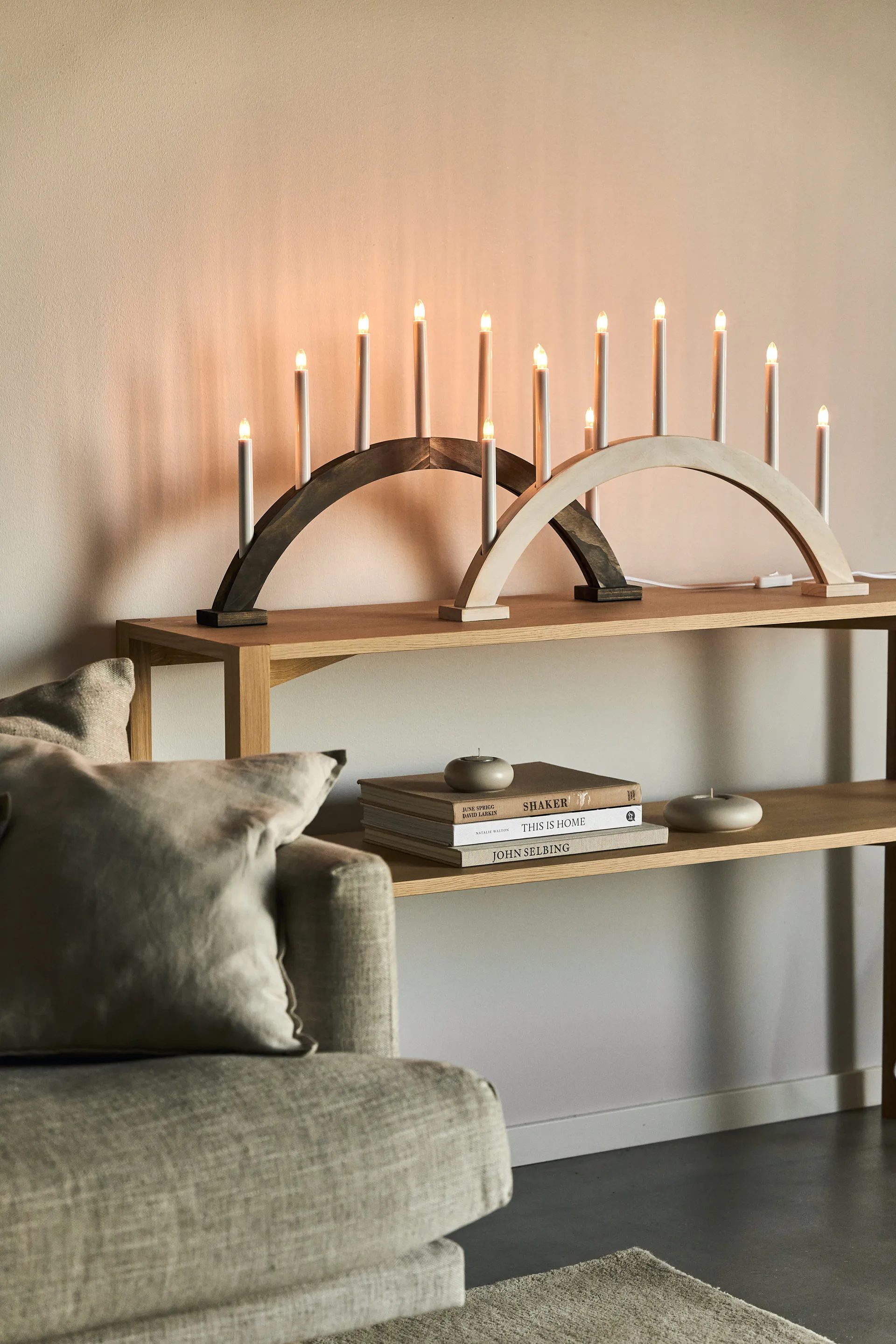 Anton stolik konsoli 35x125 cm, Dąb barwiony na biało 1898