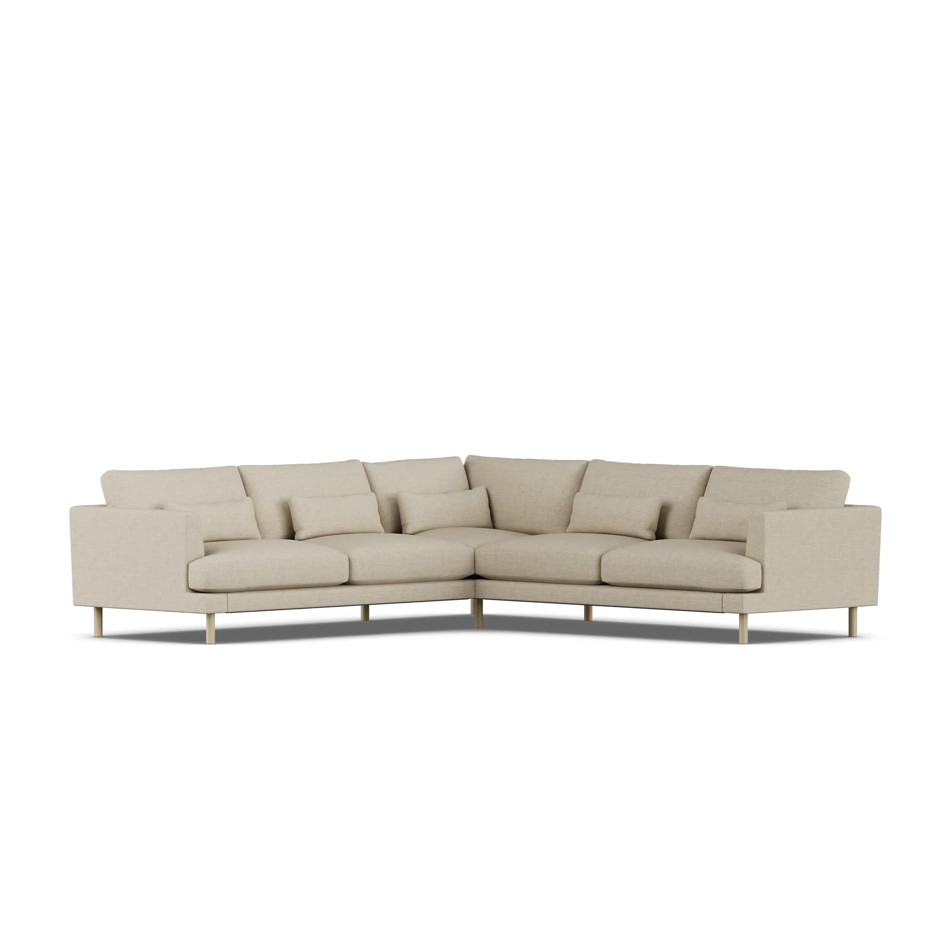 Bredhult sofa, Bern Beige 0341-dąb olejowany na biało, narożnik F 1898