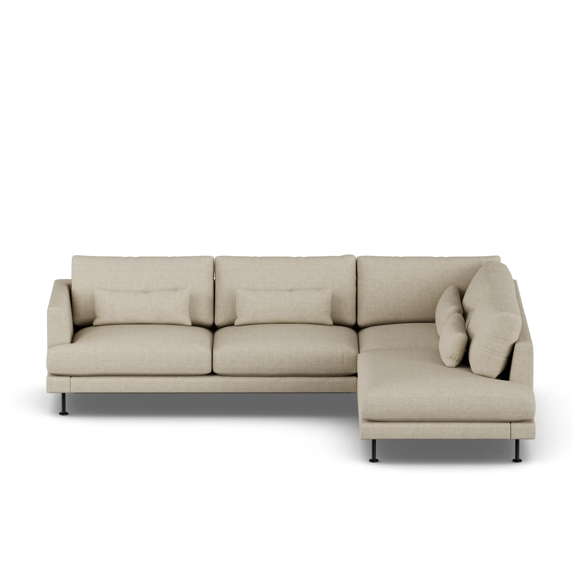Bredhult sofa, Bern Beige 0341-stal czarna, 3-osobowa A1 1898