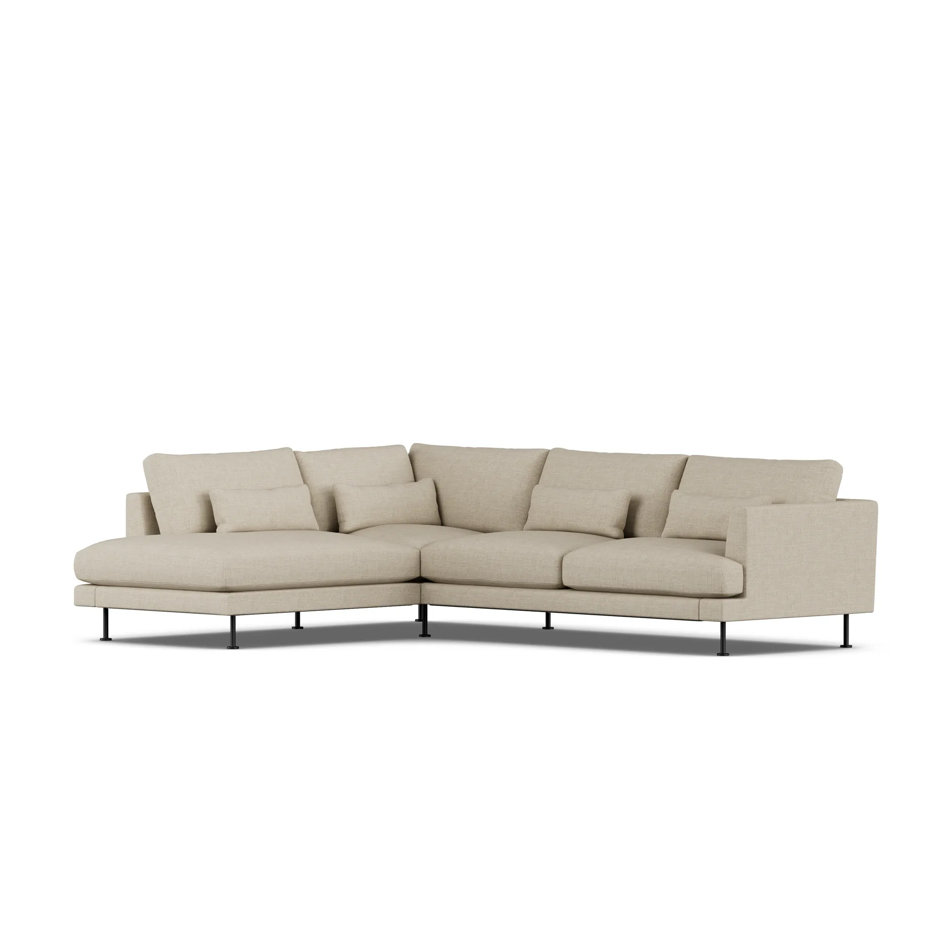 Bredhult sofa, Bern Beige 0341-stal czarna, 3-osobowa A2 1898
