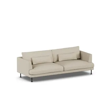 Bredhult sofa - Bern Beige 0341-stal czarna, 3-osobowa - 1898
