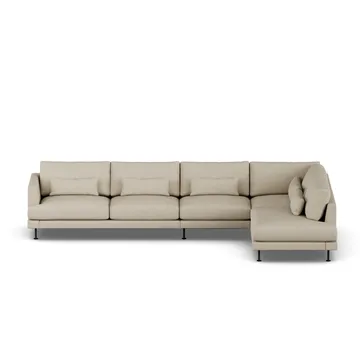 Bredhult sofa - Bern Beige 0341-stal czarna, 4-osobowa B1 - 1898