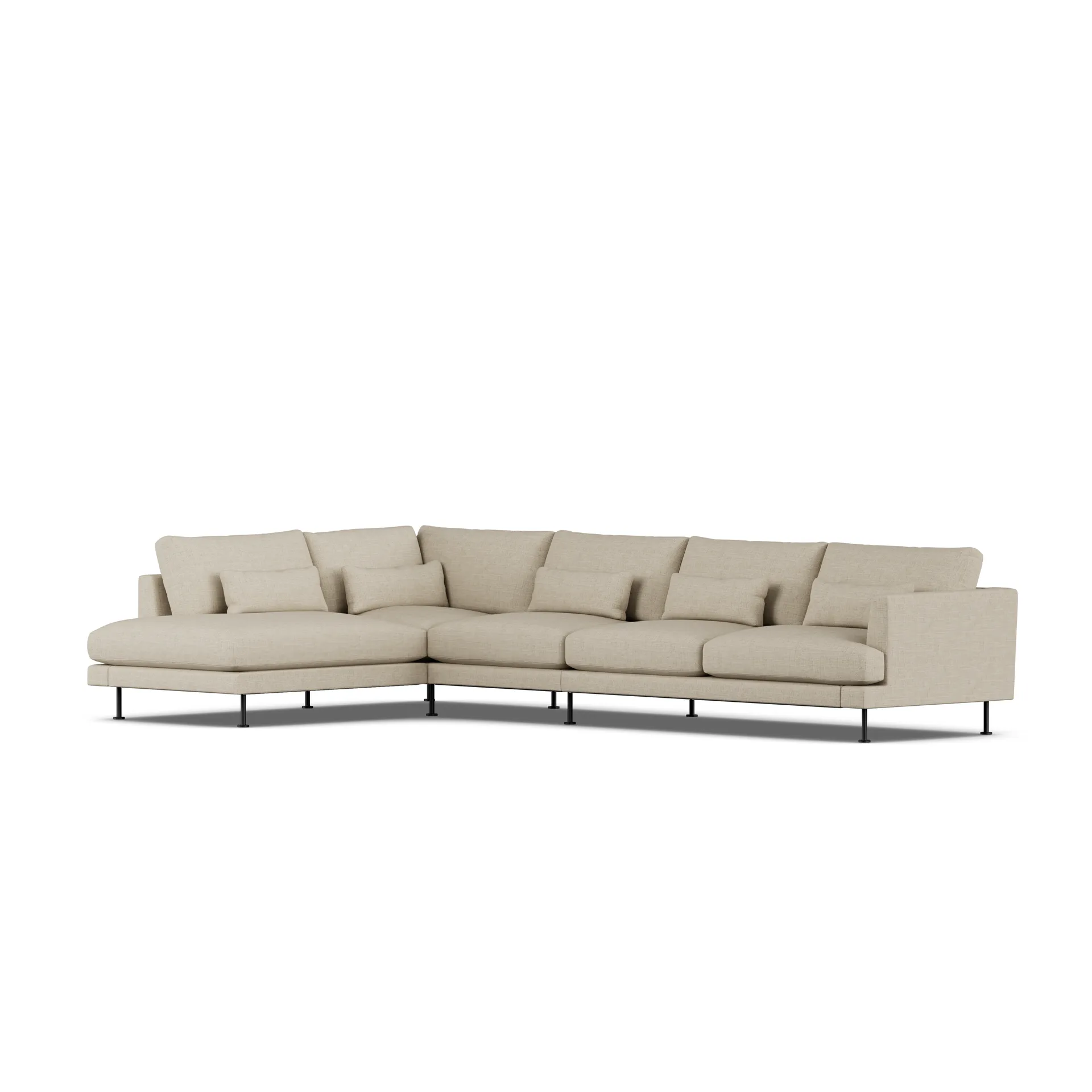 Bredhult sofa, Bern Beige 0341-stal czarna, 4-osobowa B2 1898