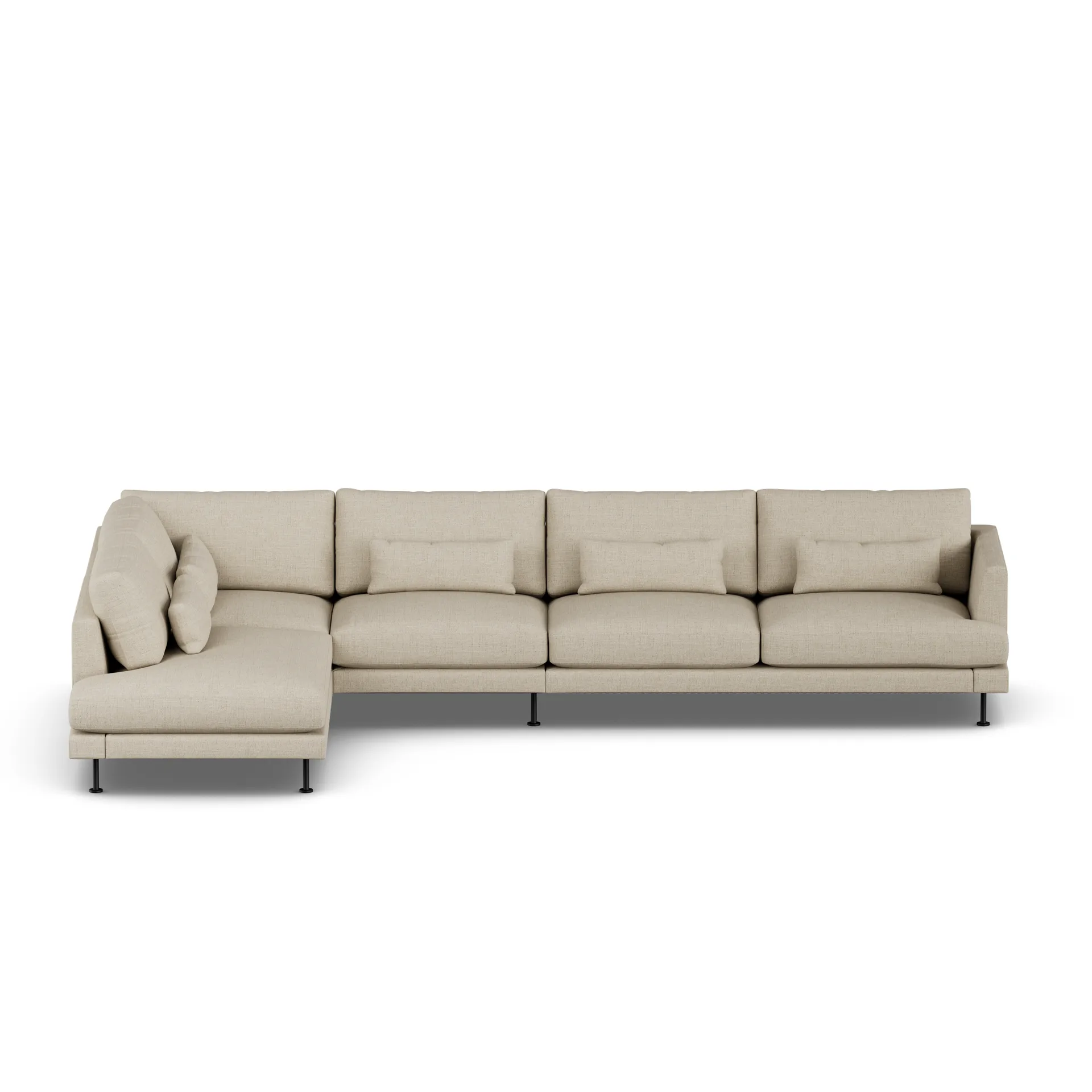 Bredhult sofa, Bern Beige 0341-stal czarna, 4-osobowa B2 1898