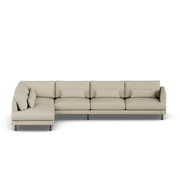Bredhult sofa - Bern Beige 0341-stal czarna, 4-osobowa B2 - 1898