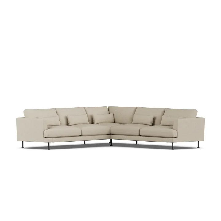 Bredhult sofa - Bern Beige 0341-stal czarna, narożnik F - 1898