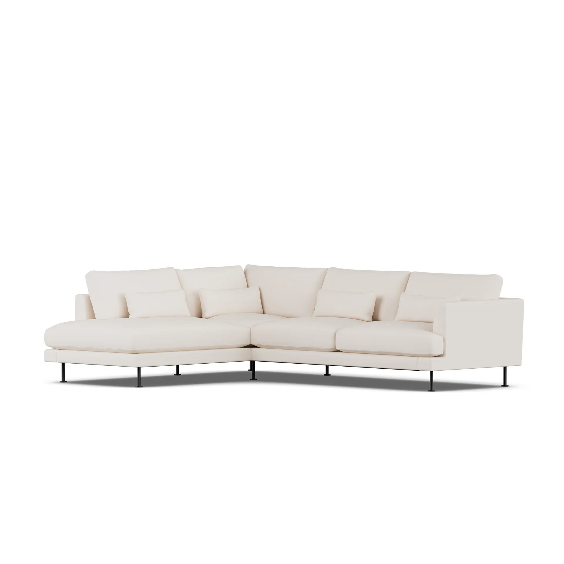 Bredhult sofa, Caleido Beige 9600-stal czarna, 3-osobowa A2 1898