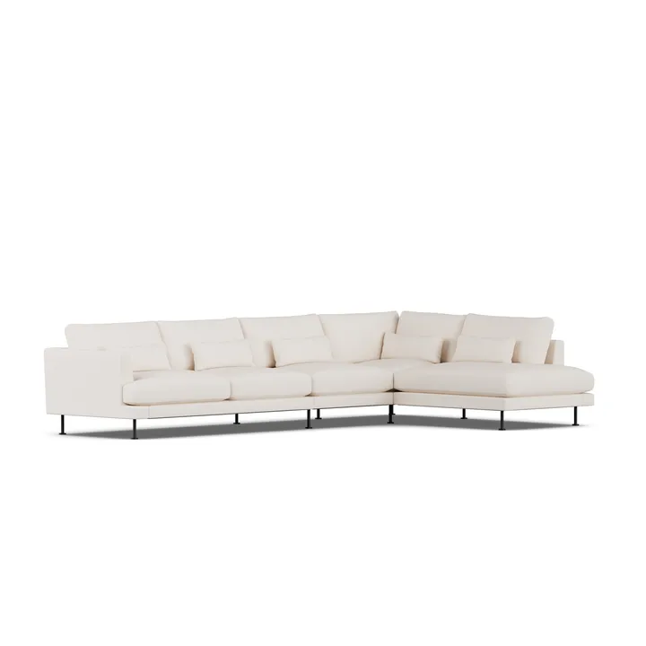 Bredhult sofa - Caleido Beige 9600-stal czarna, 4-osobowa B1 - 1898