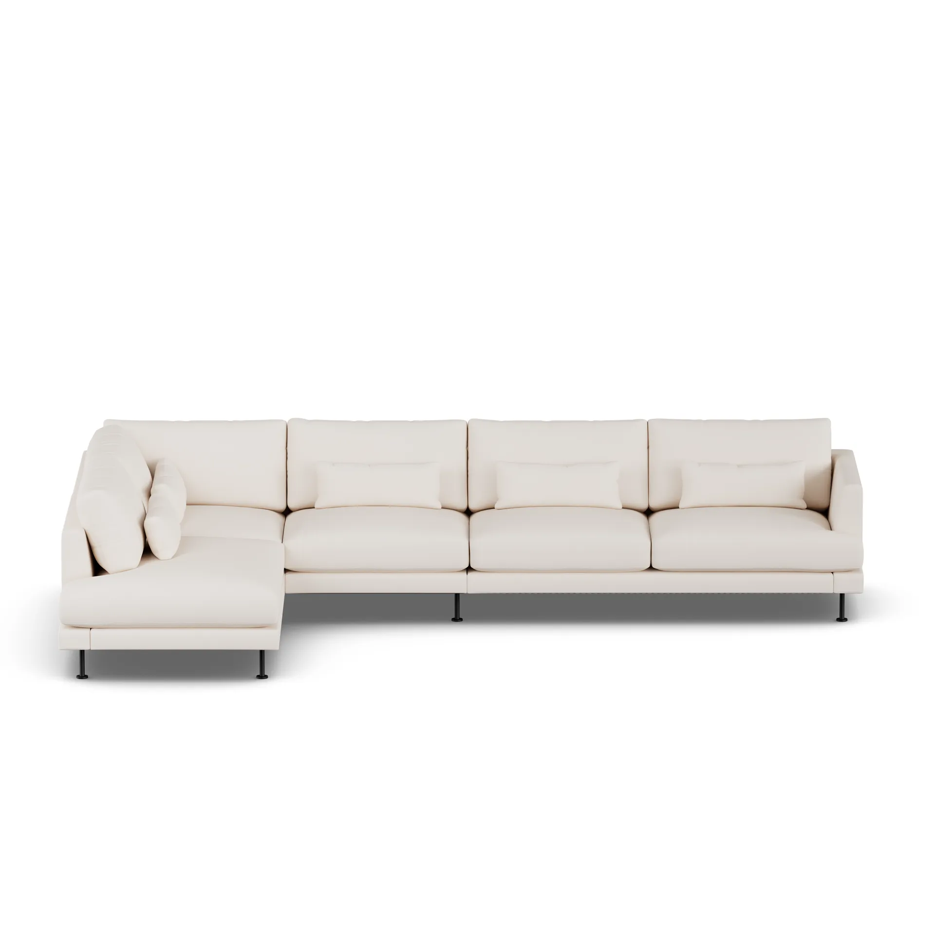 Bredhult sofa, Caleido Beige 9600-stal czarna, 4-osobowa B2 1898