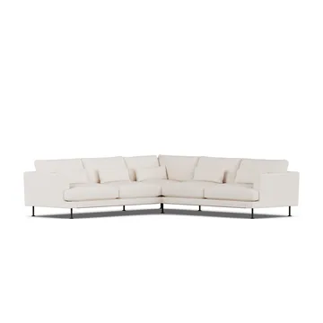 Bredhult sofa - Caleido Beige 9600-stal czarna, narożnik F - 1898