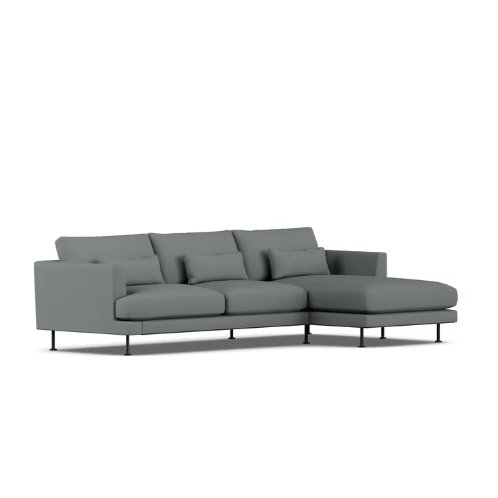 Bredhult sofa - Caleido Grey 1240-stal czarna, 2,5-osobowa C1 - 1898