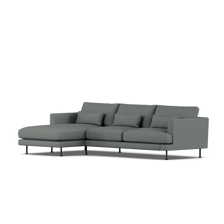 Bredhult sofa - Caleido Grey 1240-stal czarna, 2,5-osobowa C2 - 1898