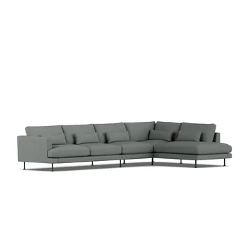 Bredhult sofa - Caleido Grey 1240-stal czarna, 4-osobowa B1 - 1898