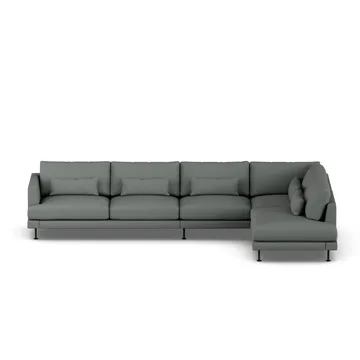 Bredhult sofa - Caleido Grey 1240-stal czarna, 4-osobowa B1 - 1898
