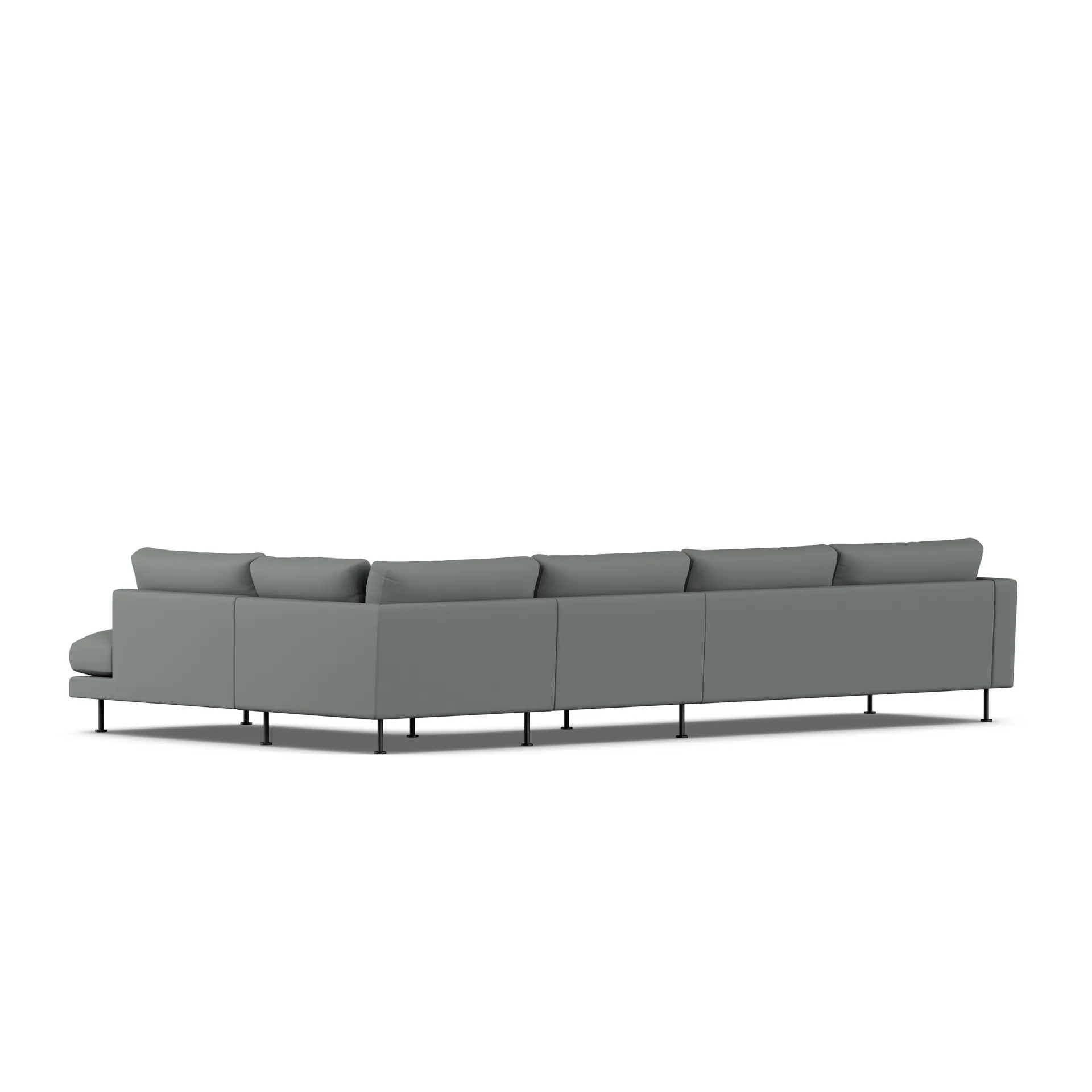 Bredhult sofa, Caleido Grey 1240-stal czarna, 4-osobowa B1 1898