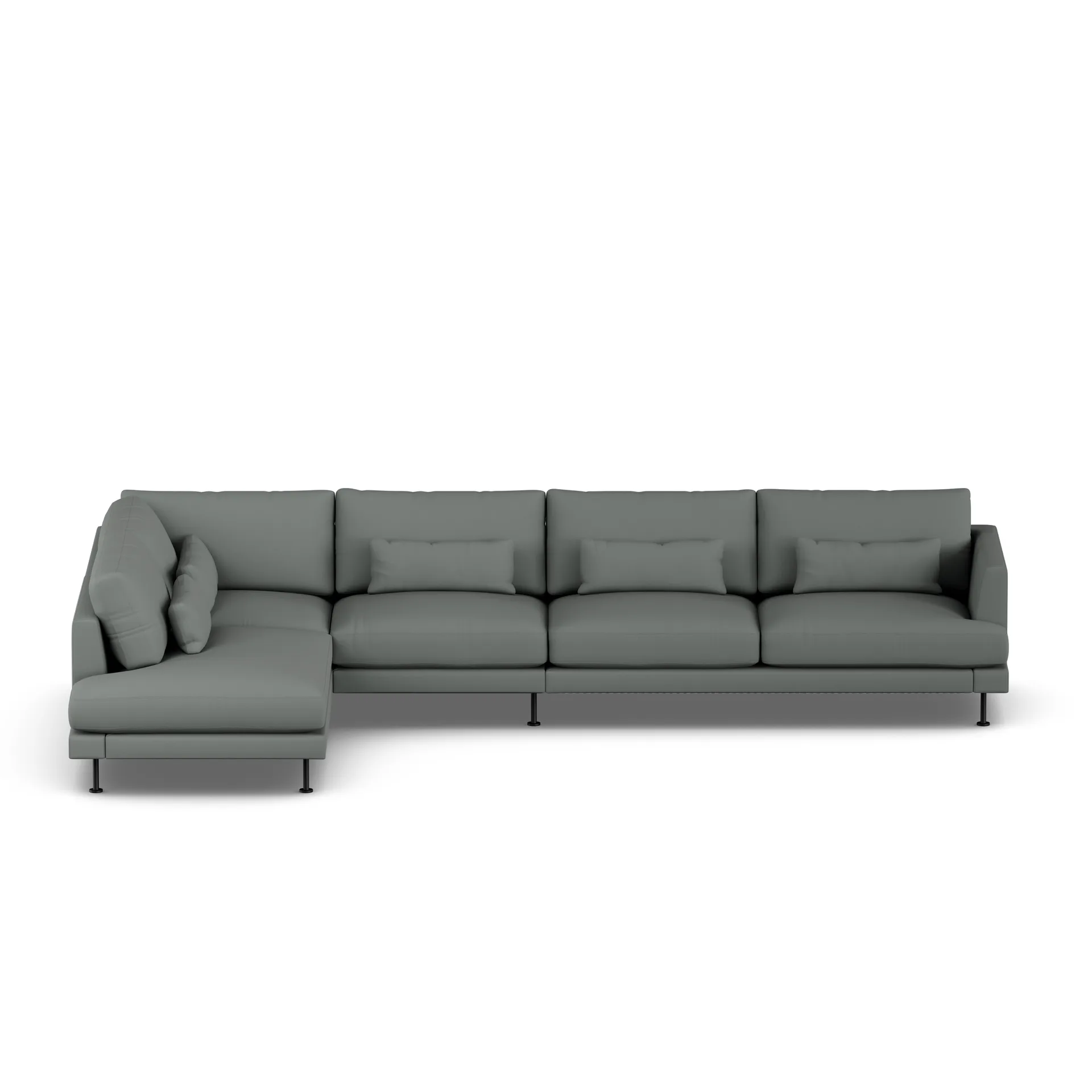 Bredhult sofa, Caleido Grey 1240-stal czarna, 4-osobowa B2 1898
