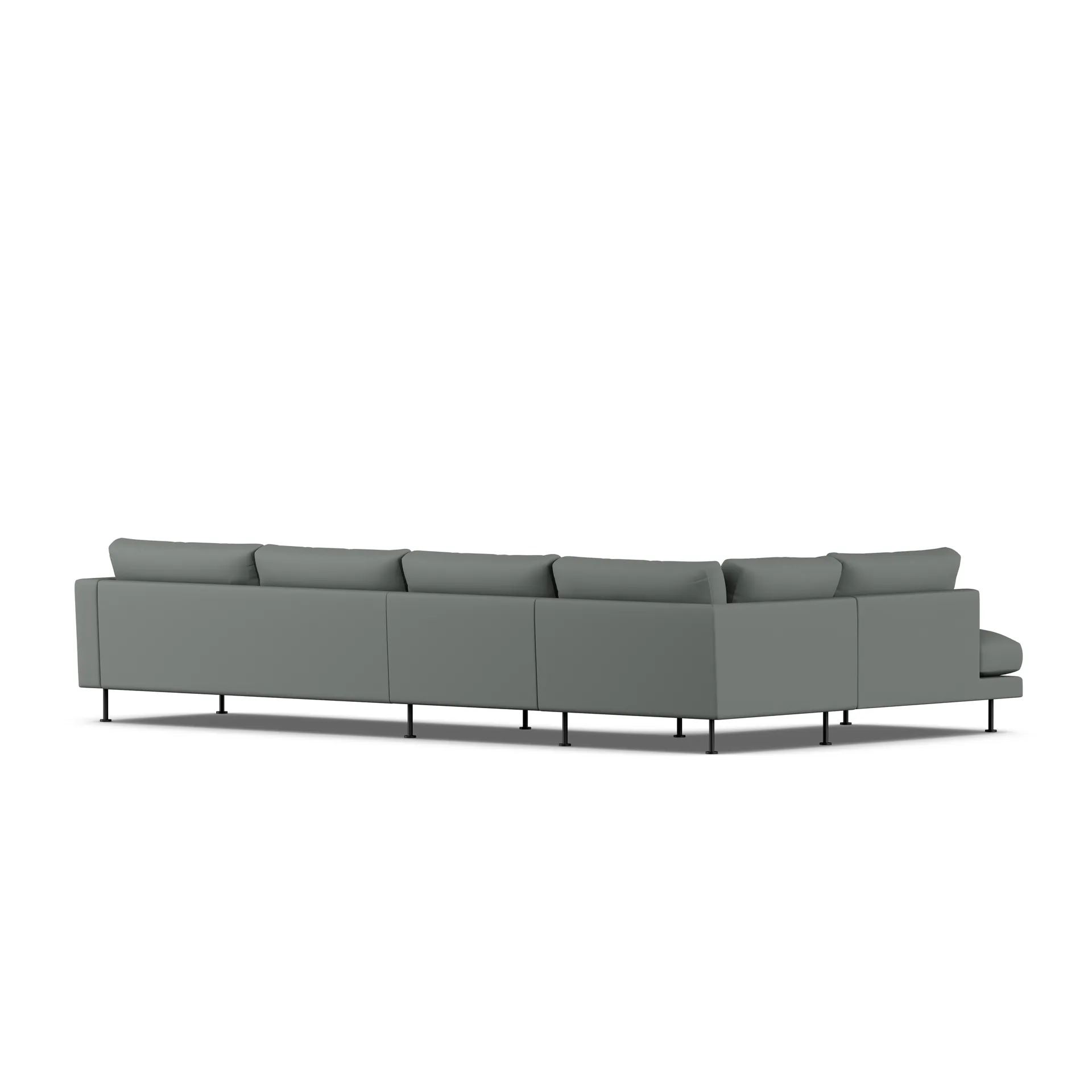 Bredhult sofa, Caleido Grey 1240-stal czarna, 4-osobowa B2 1898