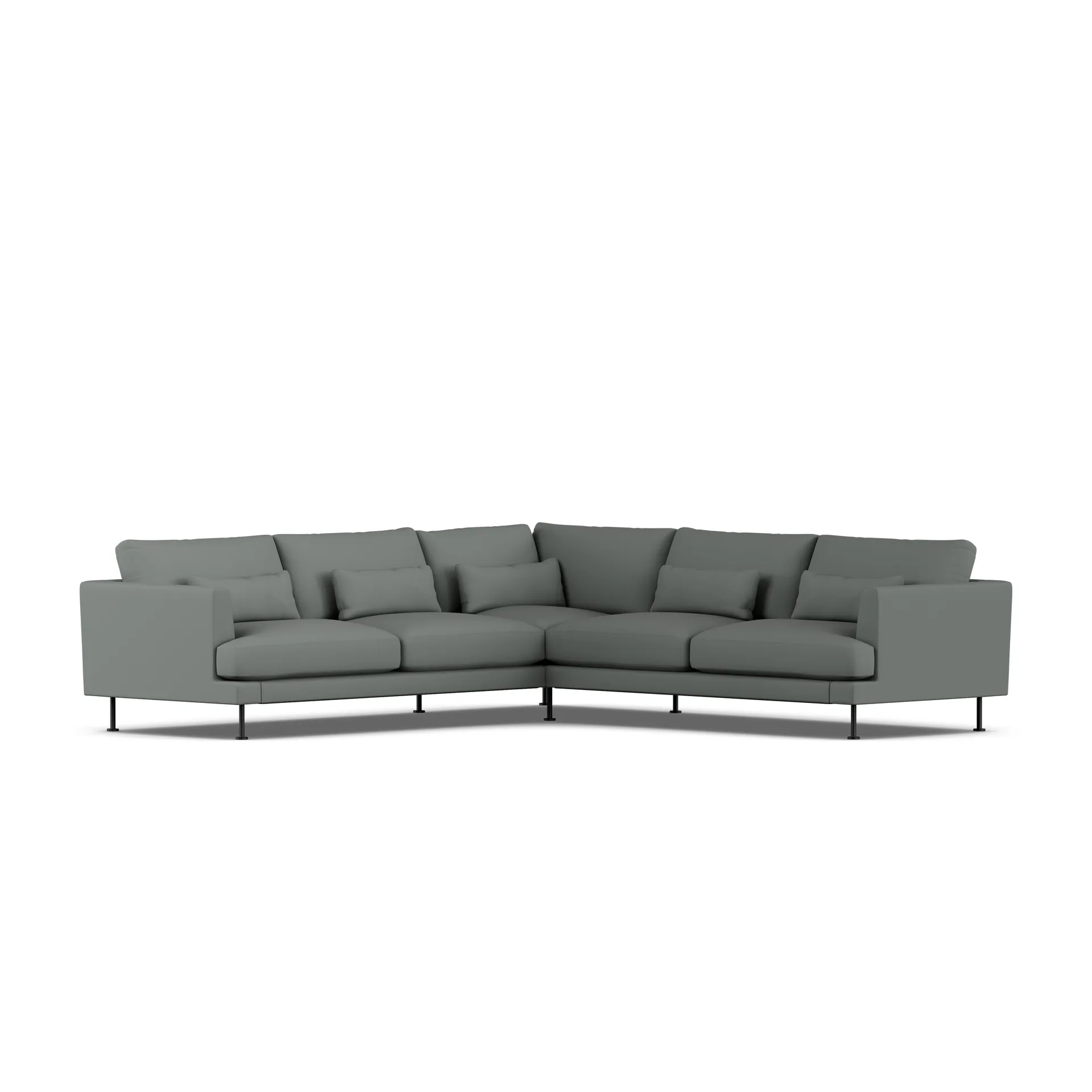 Bredhult sofa, Caleido Grey 1240-stal czarna, narożnik F 1898