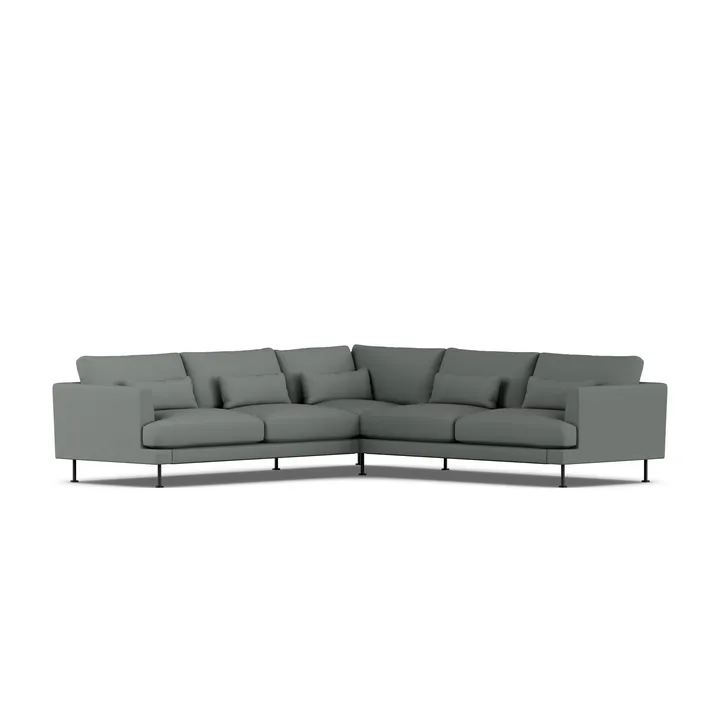 Bredhult sofa - Caleido Grey 1240-stal czarna, narożnik F - 1898