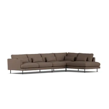 Bredhult sofa - Jump Brown 1955-stal czarna, 4-osobowa B1 - 1898