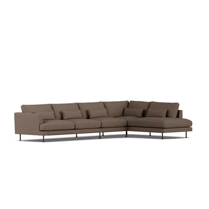 Bredhult sofa - Jump Brown 1955-stal czarna, 4-osobowa B1 - 1898