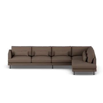 Bredhult sofa - Jump Brown 1955-stal czarna, 4-osobowa B1 - 1898