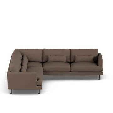 Bredhult sofa - Jump Brown 1955-stal czarna, narożnik F - 1898