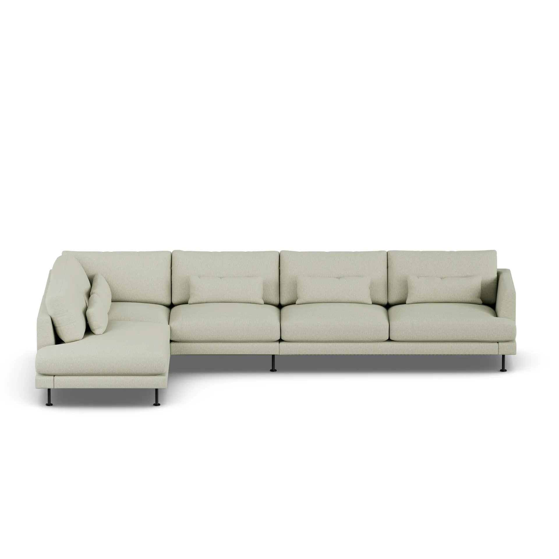 Bredhult sofa, Luiza Beige 3981-stal czarna, 4-osobowa B2 1898