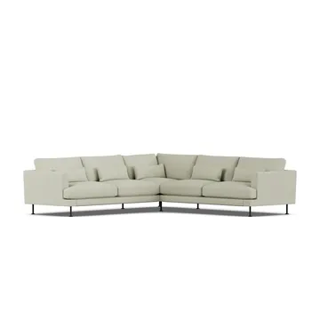 Bredhult sofa - Luiza Beige 3981-stal czarna, narożnik F - 1898