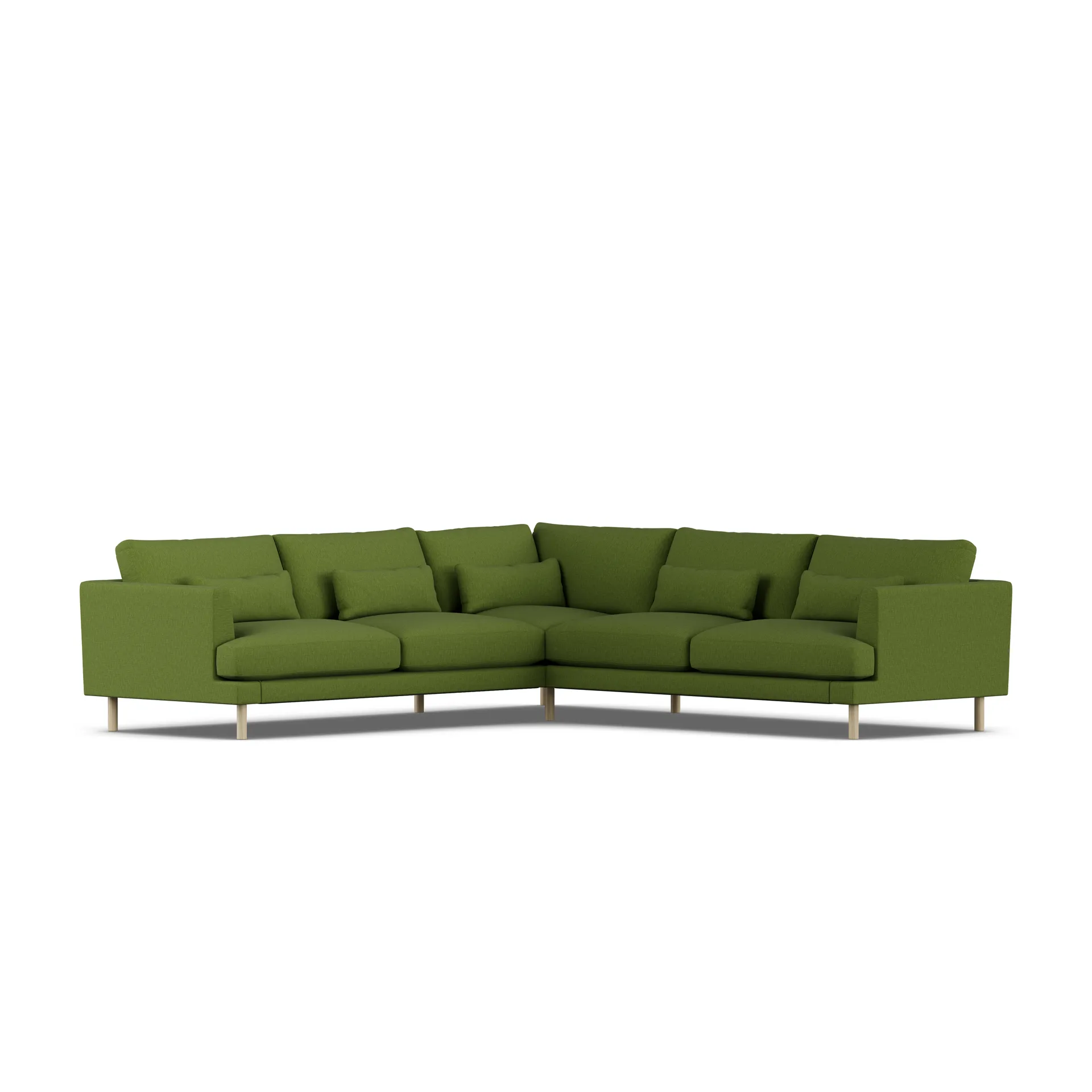 Bredhult sofa, Luiza Green 3975-dąb olejowany na biało, narożnik F 1898