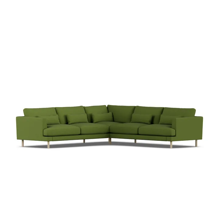 Bredhult sofa - Luiza Green 3975-dąb olejowany na biało, narożnik F - 1898