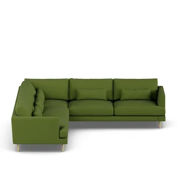 Bredhult sofa - Luiza Green 3975-dąb olejowany na biało, narożnik F - 1898