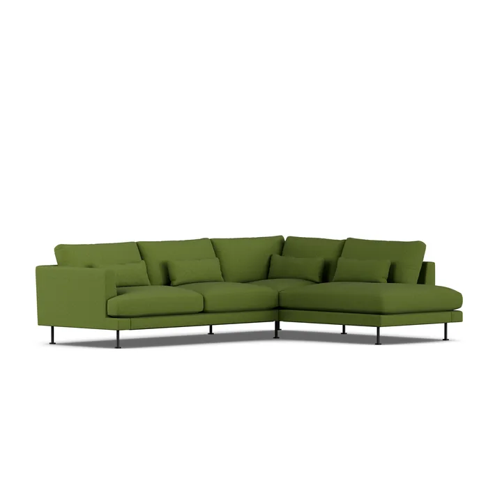 Bredhult sofa - Luiza Green 3975-stal czarna, 3-osobowa A1 - 1898