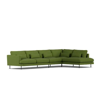 Bredhult sofa - Luiza Green 3975-stal czarna, 4-osobowa B1 - 1898