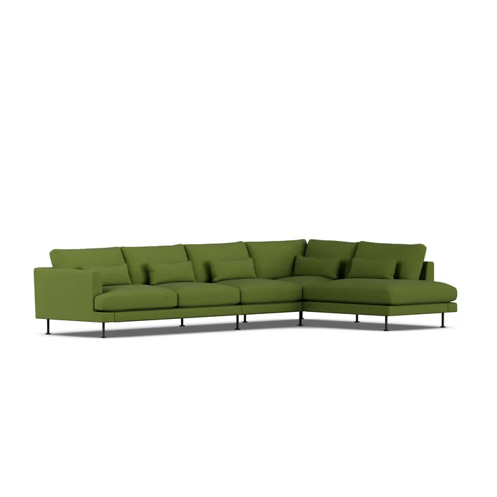 Bredhult sofa - Luiza Green 3975-stal czarna, 4-osobowa B1 - 1898