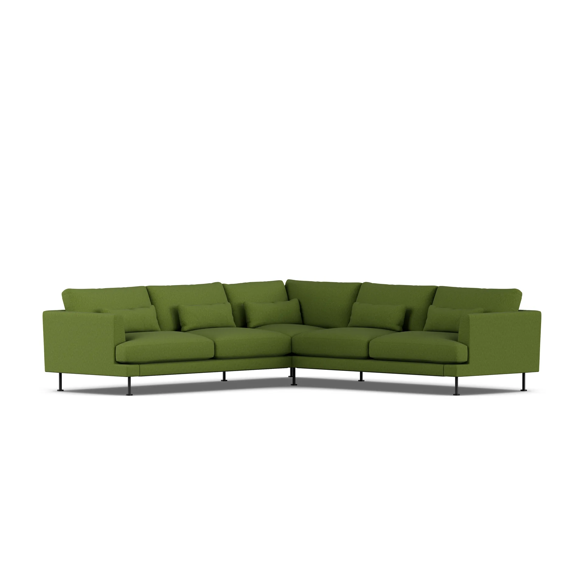 Bredhult sofa, Luiza Green 3975-stal czarna, narożnik F 1898