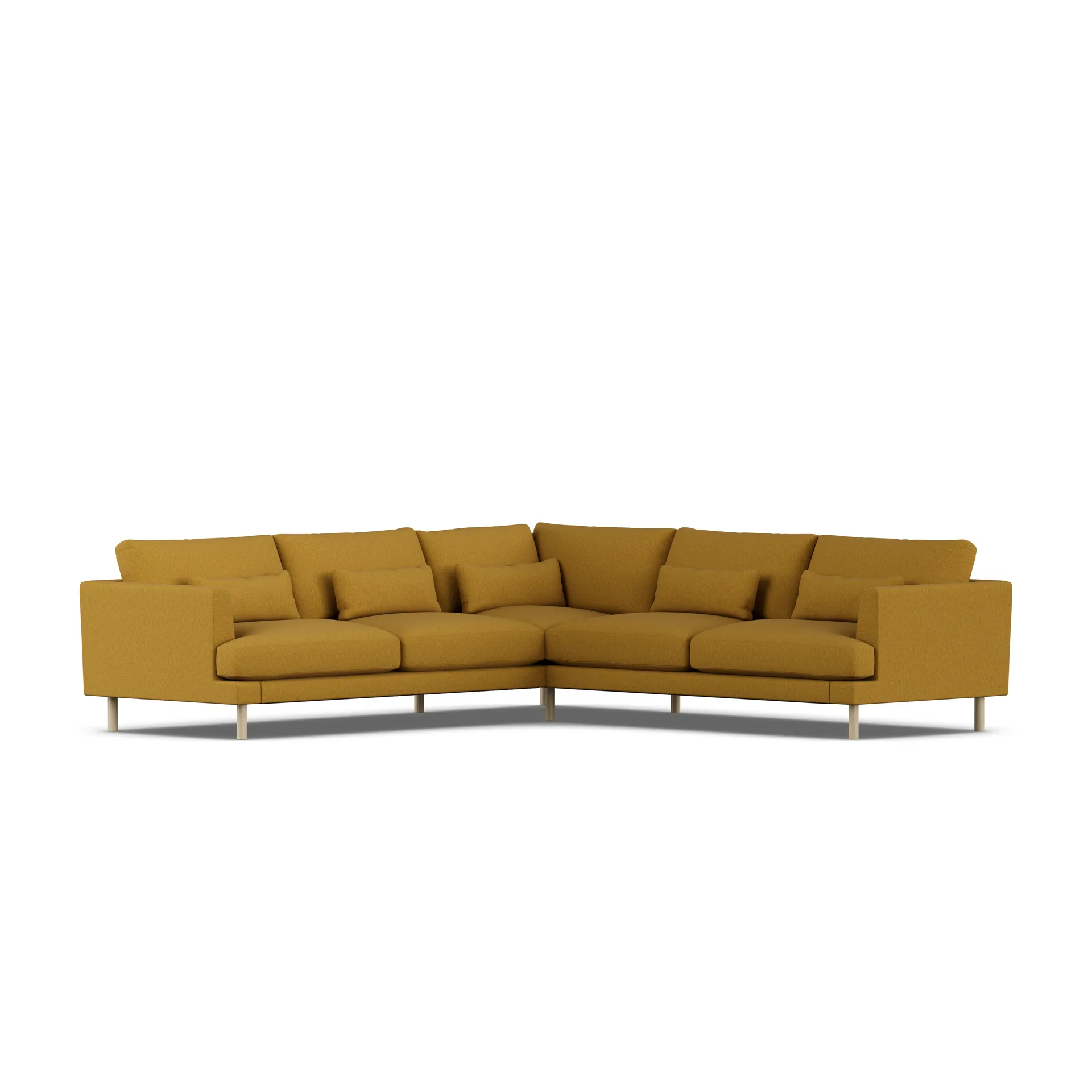 Bredhult sofa, Luiza Mustard 3972-dąb olejowany na biało, narożnik F 1898