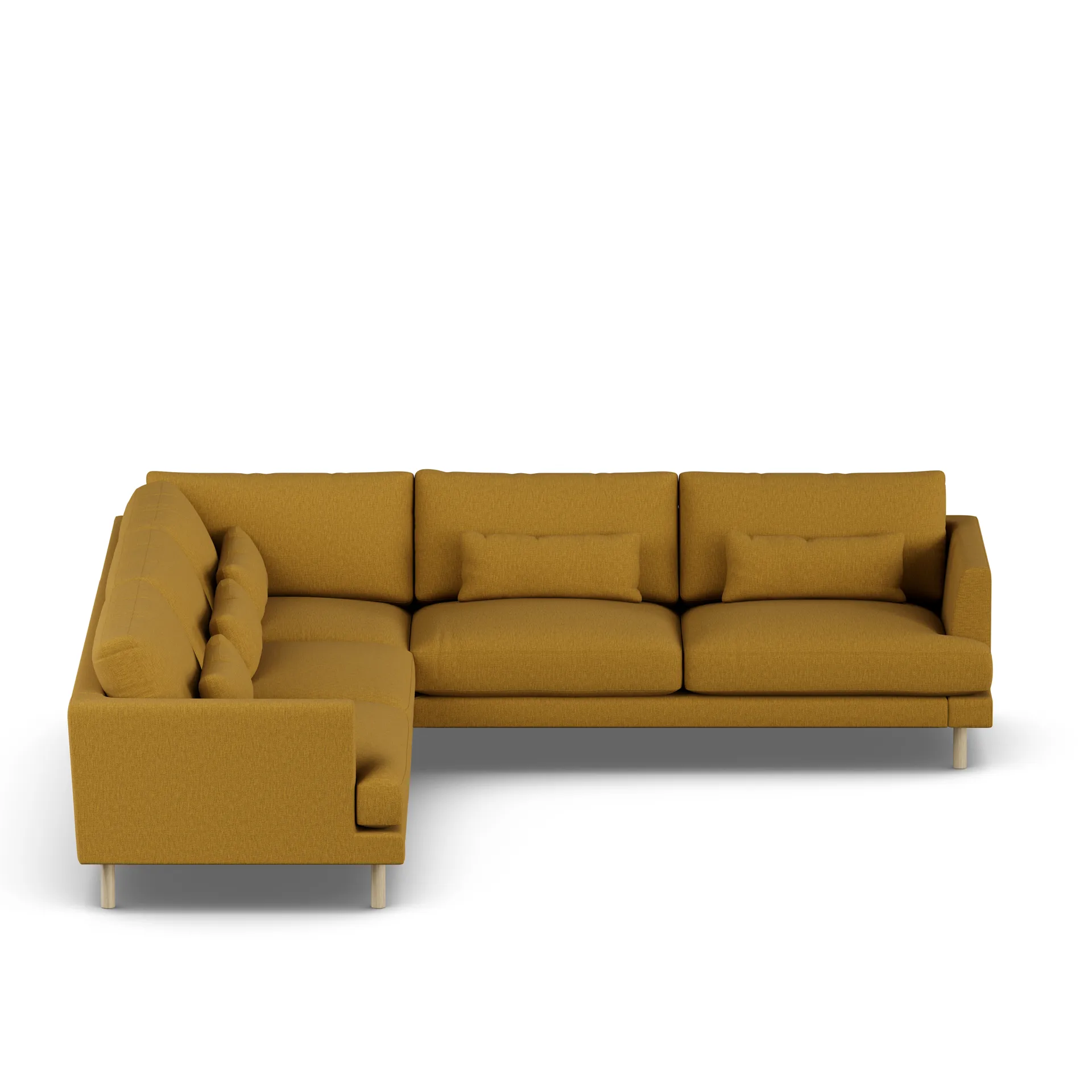 Bredhult sofa, Luiza Mustard 3972-dąb olejowany na biało, narożnik F 1898