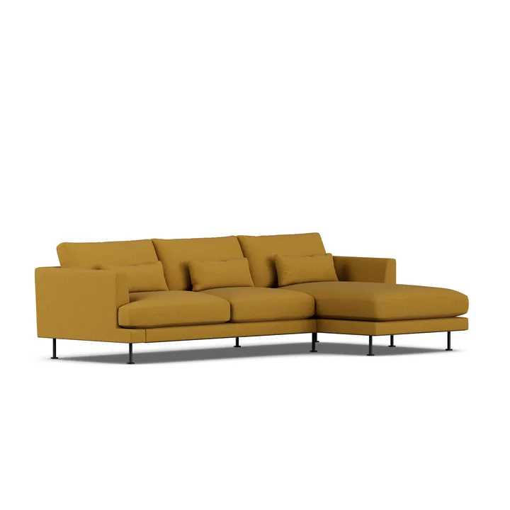 Bredhult sofa - Luiza Mustard 3972-stal czarna, 2,5-osobowa C1 - 1898