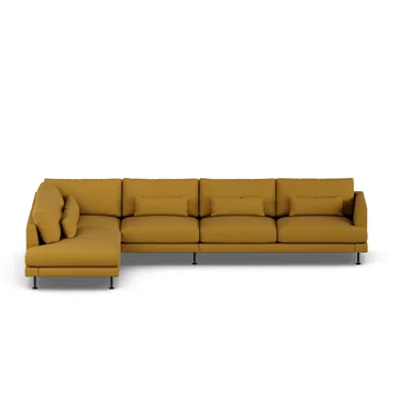 Bredhult sofa - Luiza Mustard 3972-stal czarna, 4-osobowa B2 - 1898