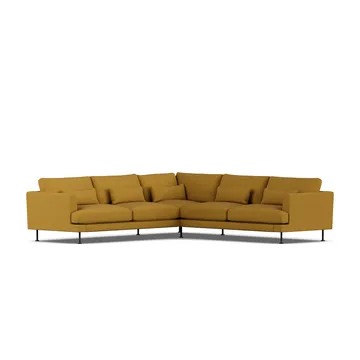 Bredhult sofa - Luiza Mustard 3972-stal czarna, narożnik F - 1898
