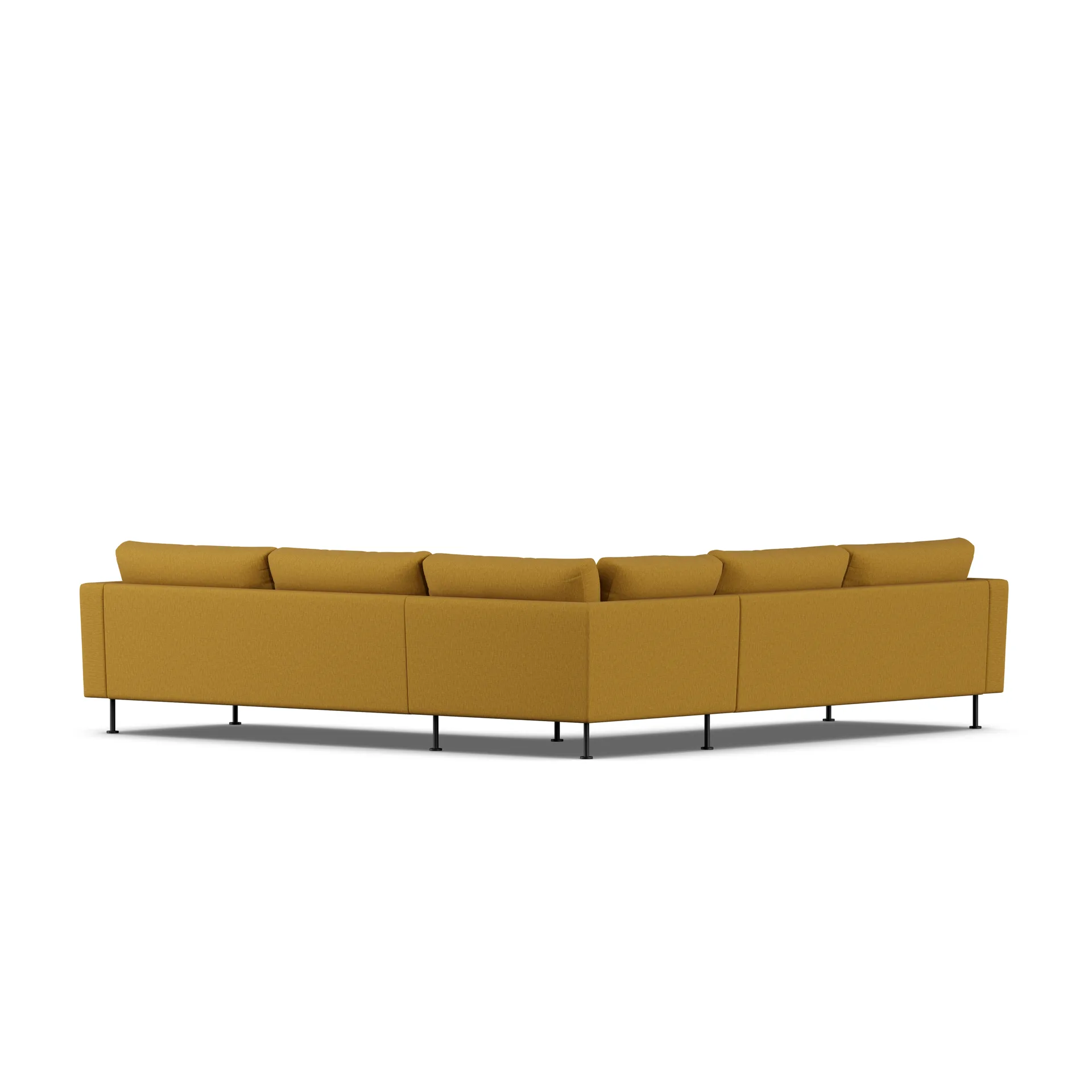 Bredhult sofa, Luiza Mustard 3972-stal czarna, narożnik F 1898