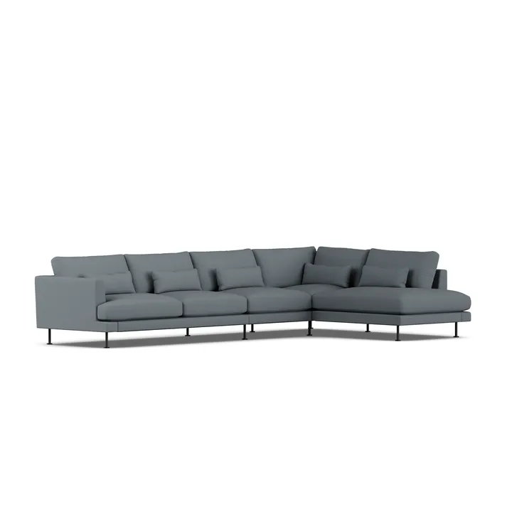Bredhult sofa - Same Blue 6678-stal czarna, 4-osobowa B1 - 1898