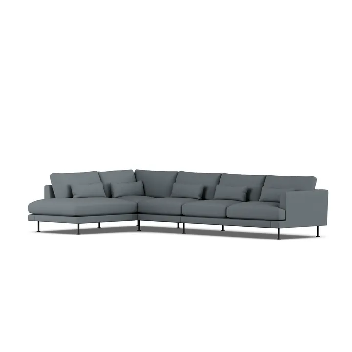 Bredhult sofa - Same Blue 6678-stal czarna, 4-osobowa B2 - 1898