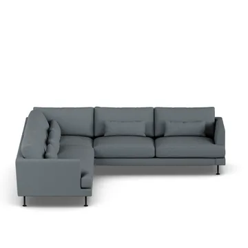 Bredhult sofa - Same Blue 6678-stal czarna, narożnik F - 1898