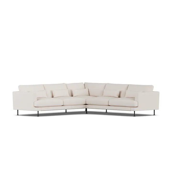 Bredhult sofa - Same Off White 6671-stal czarna, narożnik F - 1898
