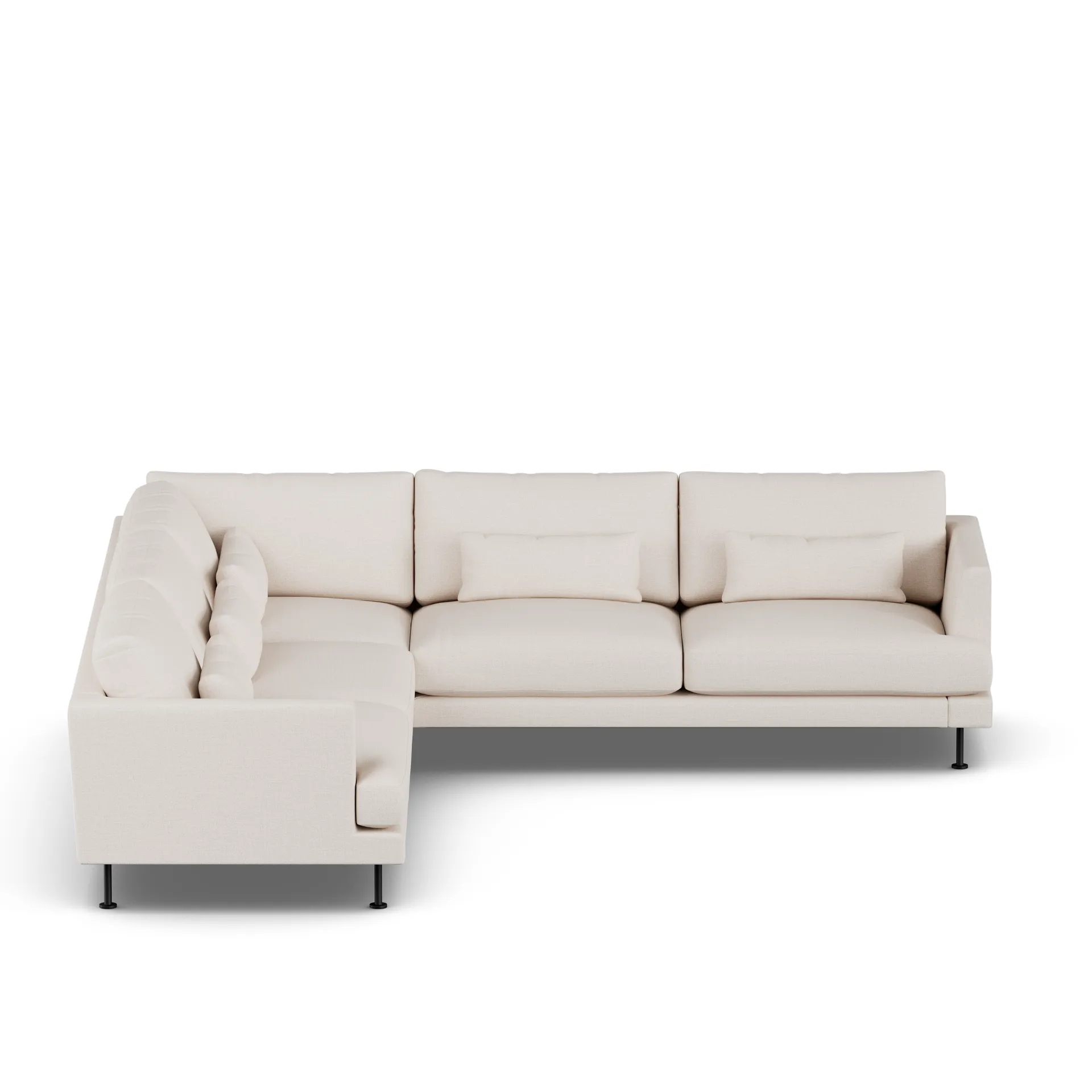 Bredhult sofa, Same Off White 6671-stal czarna, narożnik F 1898